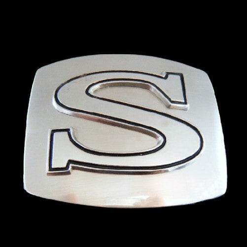 Alphabet Letter S Initial Monogram Belt Buckle