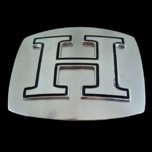 Alphabet Letter H Initial Monogram Belt Buckle