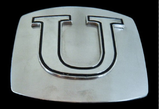 Letter U Initial Name Monogram Belt Buckle