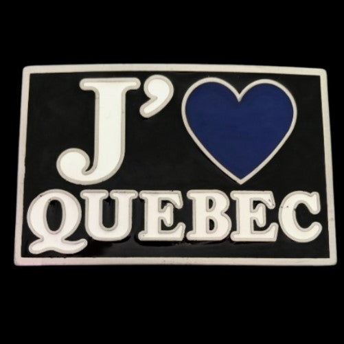 J'aime Love Quebec Quebecois Fleur De Lys Belt Buckle