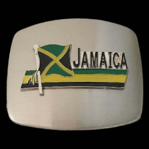 Hebilla de cinturón rasta reggae con bandera de Jamaica