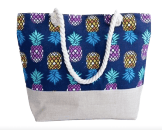 Large Capacity Zipper Handbag Shopping Travel Tote Shoulder Beach Bag Pineapple