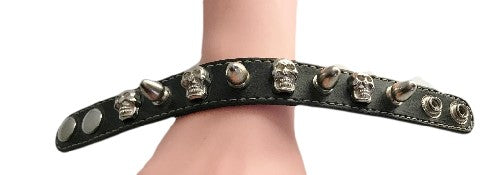 Leather Cross cuff wristband bracelet goth punk celtic