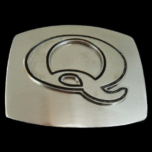 Letter Q Initial Name Monogram Belt Buckle