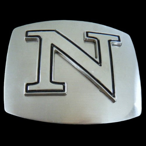 Alphabet Letter N Initial Monogram Belt Buckle