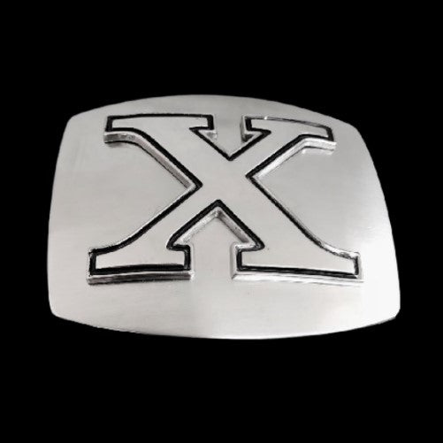 Alphabet Letter X Initial Monogram Belt Buckle