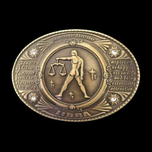 Libra Symbol Zodiac Horoscope Sign Belt Buckle