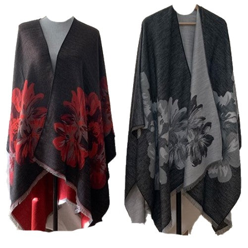 Long Scarf Wrap Shoulder Shawl Pashmina Flower Floral Poncho Cape