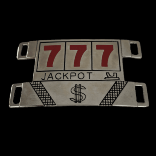 Good Luck Charm Gambler Jackpot Lucky 777 Belt Buckle