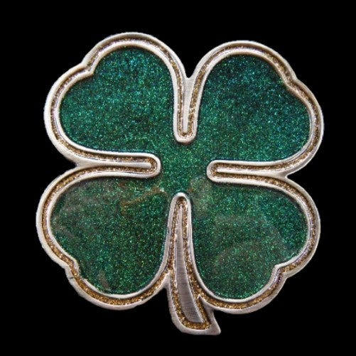 Lucky Four Leaf Clover Shamrock Irish St.Patrick's Belt Buckle