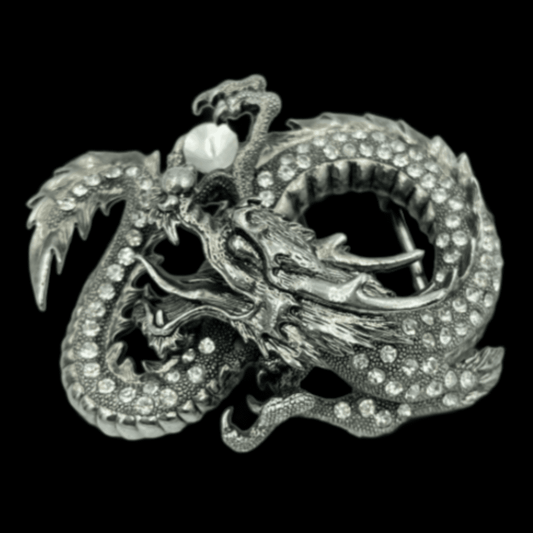 Boucle de ceinture de légende chinoise de dragon de strass