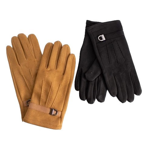 Men's Winter Warm Suede Driving Gloves Touch Screen