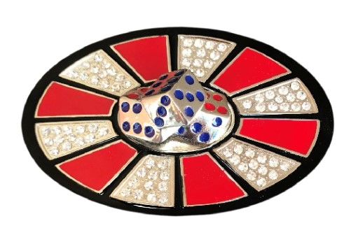 Belt Buckle Lucky Dices Casino Bling Vegas Craps