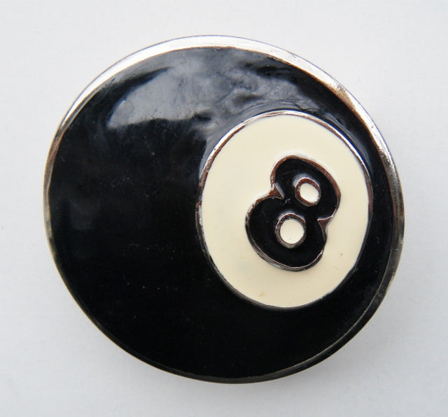 Eight Black Ball Pool Billiard Game Belt Buckle