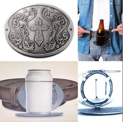 Beverage Can Bottle Holder Cross Belt Buckle