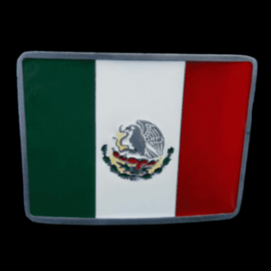 Hebilla de cinturón de bandera mexicana de México