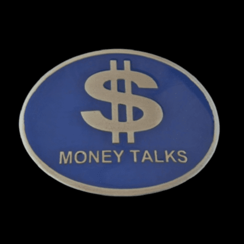 Dollar Sign Euro Peso Market Symbol Currency Money Talks Belt Buckle