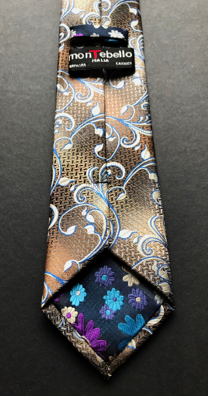 Montebello Classic Italian Design Original Classy 100% Silk Mens NeckTie