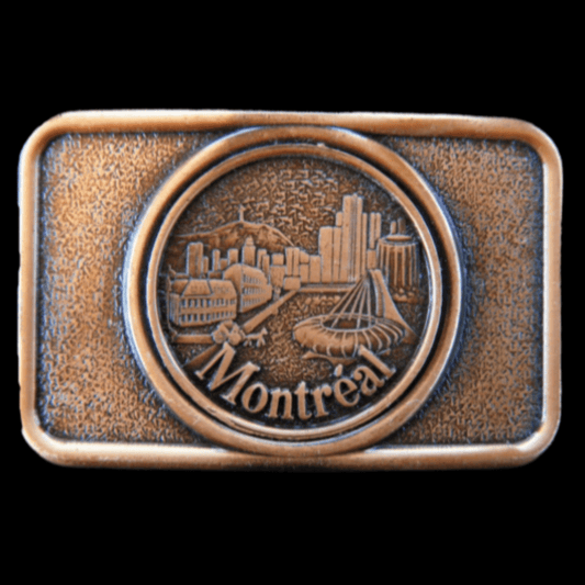 Belt Buckle Montreal City Olympic Stadium Skyline Canada Quebec