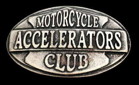 MOTORCYCLE RIDER MOTO MOTOR ACCELERATOR CLUB BELT BUCKLE BUCKLES