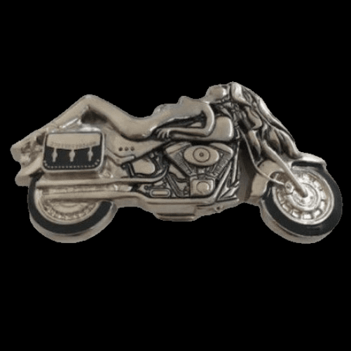 Naked Woman Motorcycle Rider Belt Buckle