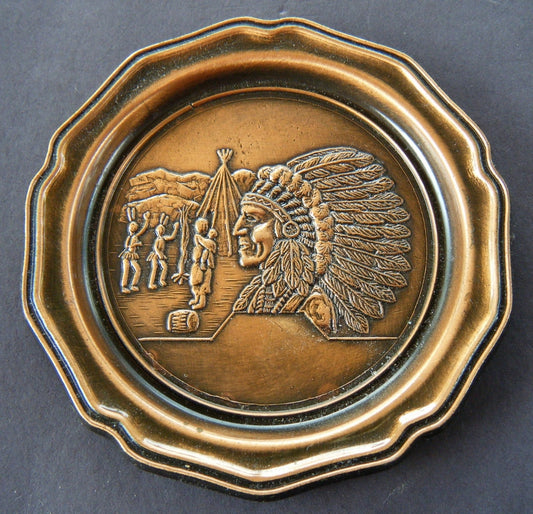 Posavasos de metal con recuerdo de camiseta de jefe indio nativo