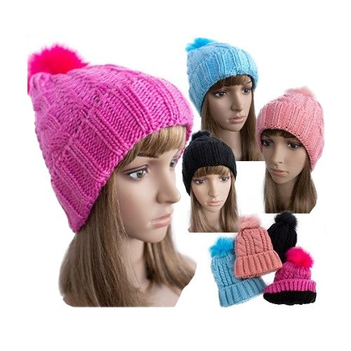 Bonnet néon en tricot uni pour homme et femme, manchette de Ski, solide et chaud, hiver