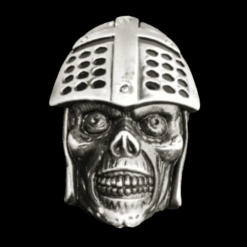 Templars Human Skull War Helmet Cross Belt Buckle