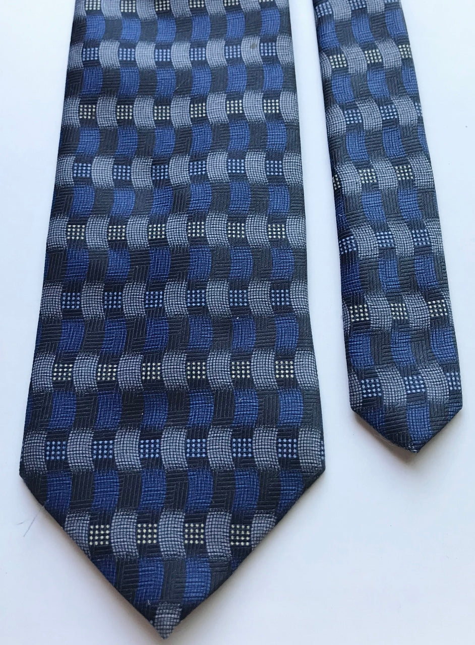 Corbata de cuello de hombre de poliéster de moda elegante con diseño de protocolo azul