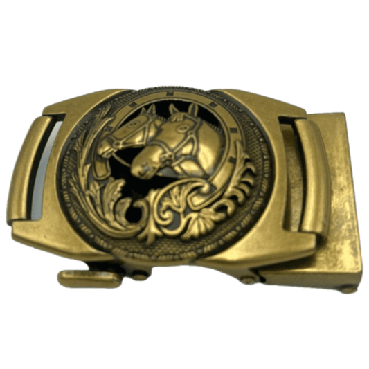 Men's Classy Ratchet Lock Horse Equestrian Belt Buckle