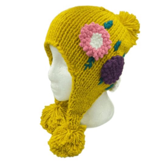 Nouveau Mode femmes chapeau chaud hiver Pom Pom tricoté au Crochet fleur