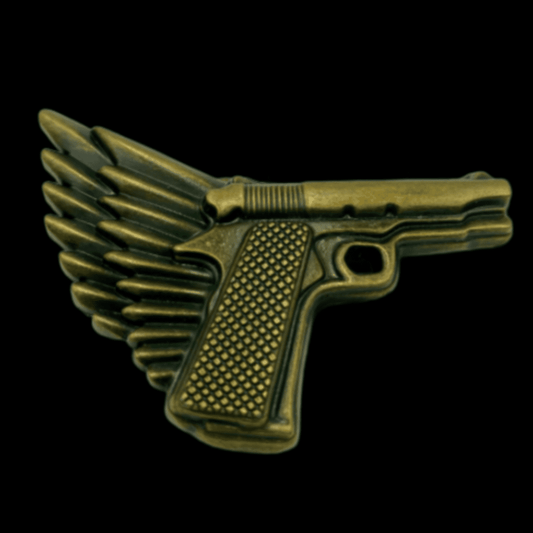 Gangster Gun Culture Fashion Wings Firearm Belt Buckle