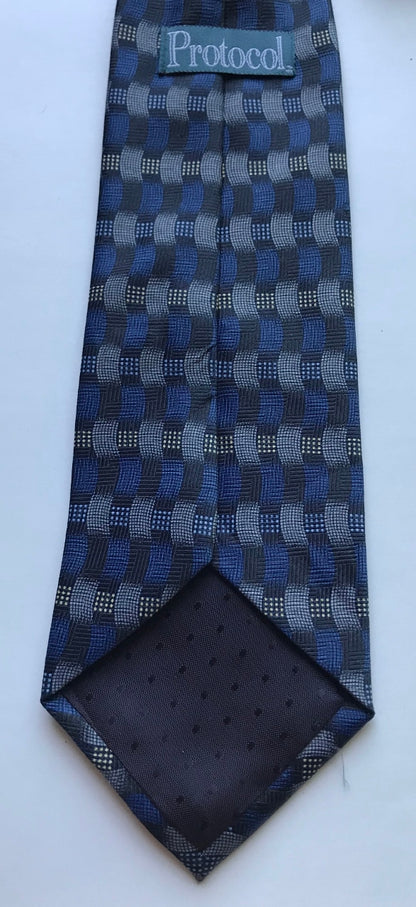 Corbata de cuello de hombre de poliéster de moda elegante con diseño de protocolo azul