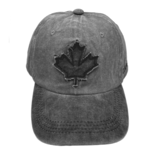 Grey Canada Mapleleaf  Distressed Trucker Hat Baseball Cap