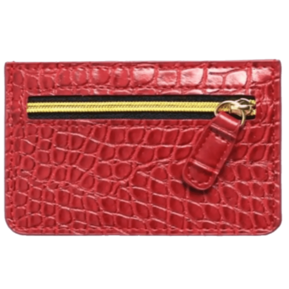 B-low the Belt Faux Croc Card Case Red Wallet