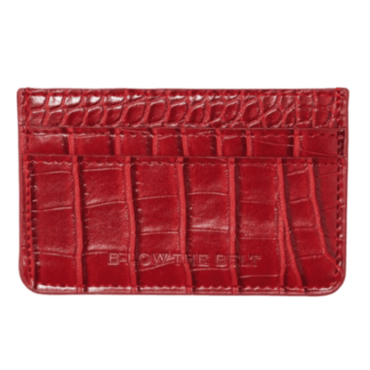 B-low the Belt Faux Croc Card Case Red Wallet