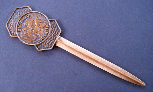 Brass Letter Opener Ottawa Ontario Canada Capital Souvenir Gift