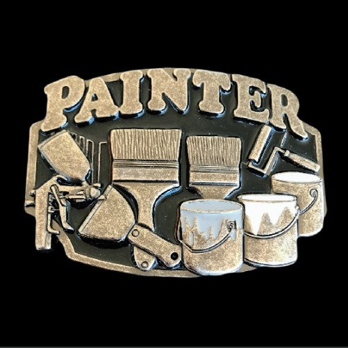 Painter Paint Brush Painting Tool Belt Buckle