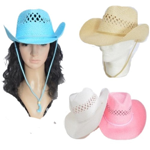 Chapeau de Cowboy en paille de papier pour hommes et femmes, Cowgirl occidentale