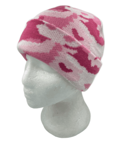 Gorro rosa Gorro de esquí de punto liso Puño Invierno Cálido Moda para mujer