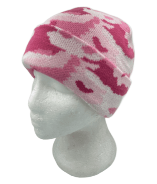 Pink Beanie Cap Plain Knit Ski Hat Cuff Winter Warm Women's Fashion