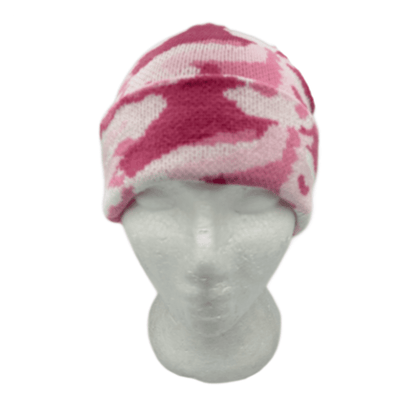 Gorro rosa Gorro de esquí de punto liso Puño Invierno Cálido Moda para mujer