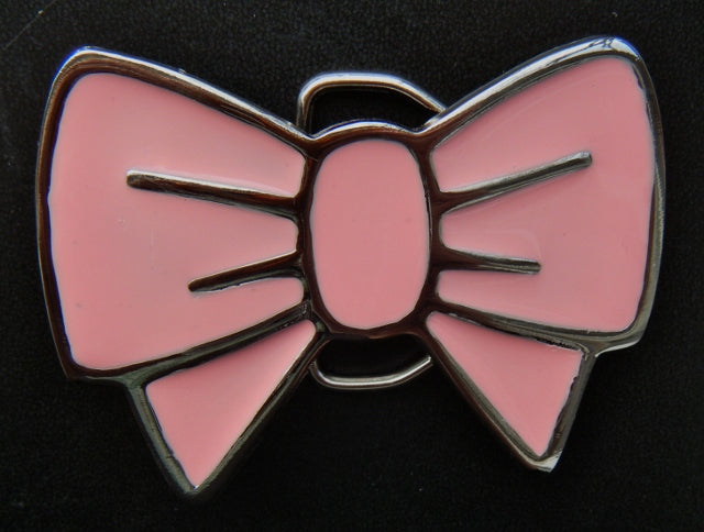 Pink Bowtie Cool Metal Bowties Belt Buckle