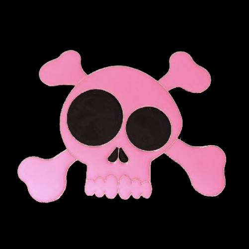 Hebilla de cinturón de calavera, tibias cruzadas rosadas, hebillas punk femeninas