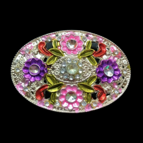 Boucle de ceinture occidentale de fleur de strass de cow-girl