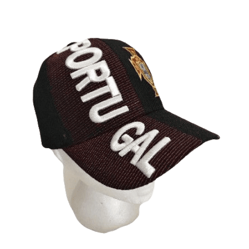 Casquette de baseball brodée Portugal International Hat Noir