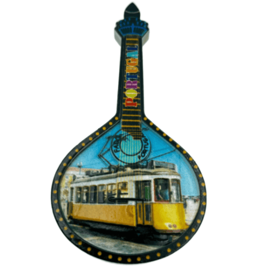 Portugal Yellow Tram Fado Banjo Souvenir Fridge Magnet