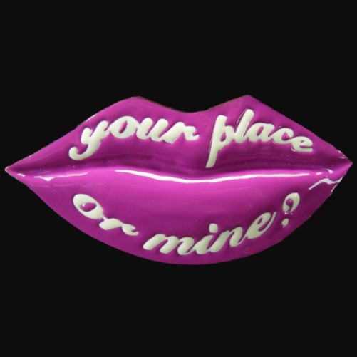 Your Place Mine Pink Lips Kiss Cool Belt Buckle