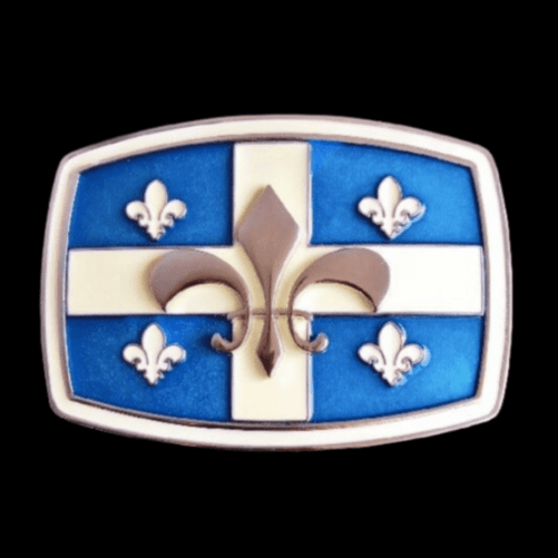 Quebec Fleur De Lys Bandera Hebilla De Cinturón Boucle Ceinture Drapeau