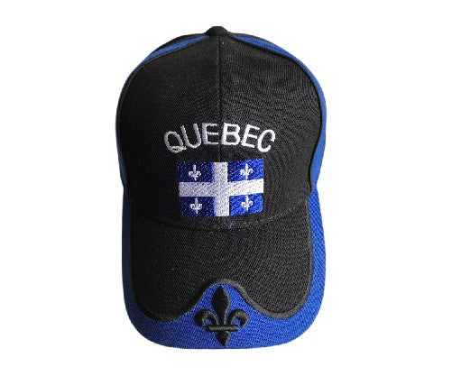 Drapeau du Québec Canada Fleur De Lys Chapeau Casquette Baseball Noir Chapeau Casquette